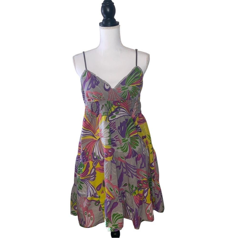 Speed Control Y2K Babydoll Dress Cotton Sundress Bohemian Smocked Medium